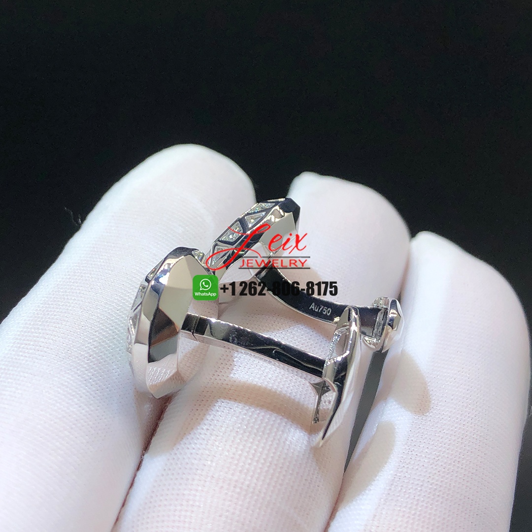 Graff 18K White Gold Diamonds and Emeralds Cufflinks (2) Graff 18K White Gold Diamonds and Emeralds Cufflinks