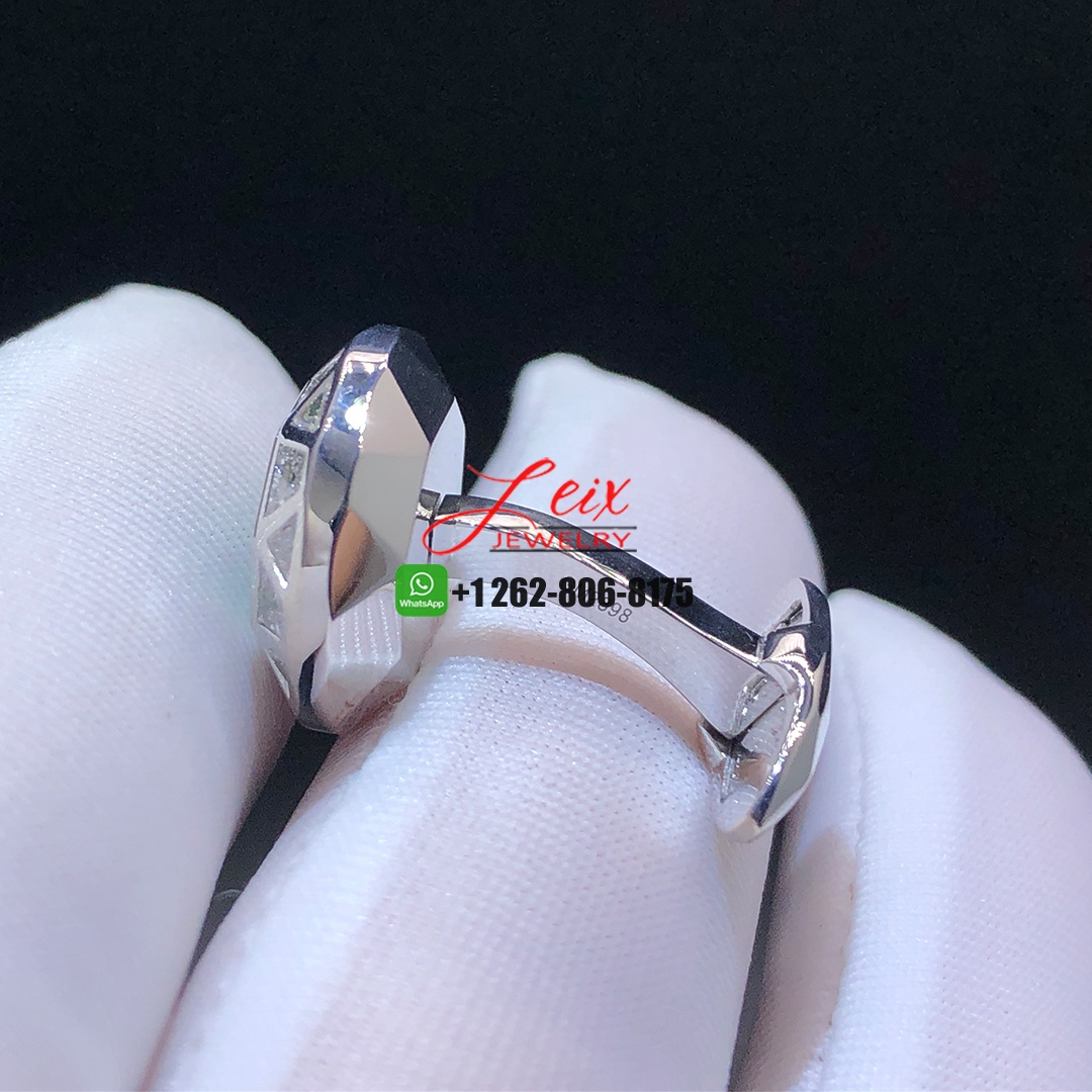 Graff 18K White Gold Diamonds and Emeralds Cufflinks (5) Graff 18K White Gold Diamonds and Emeralds Cufflinks
