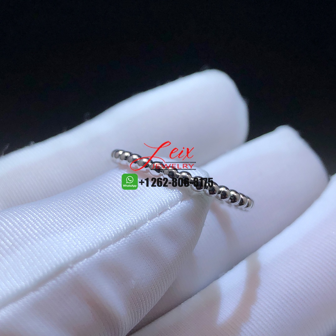 Van Cleef & Arpels 18k White Gold Perlée Pearls of Gold Small Model Band Ring (3) Van Cleef & Arpels 18k White Gold Perlée Pearls of Gold Small Model Band Ring