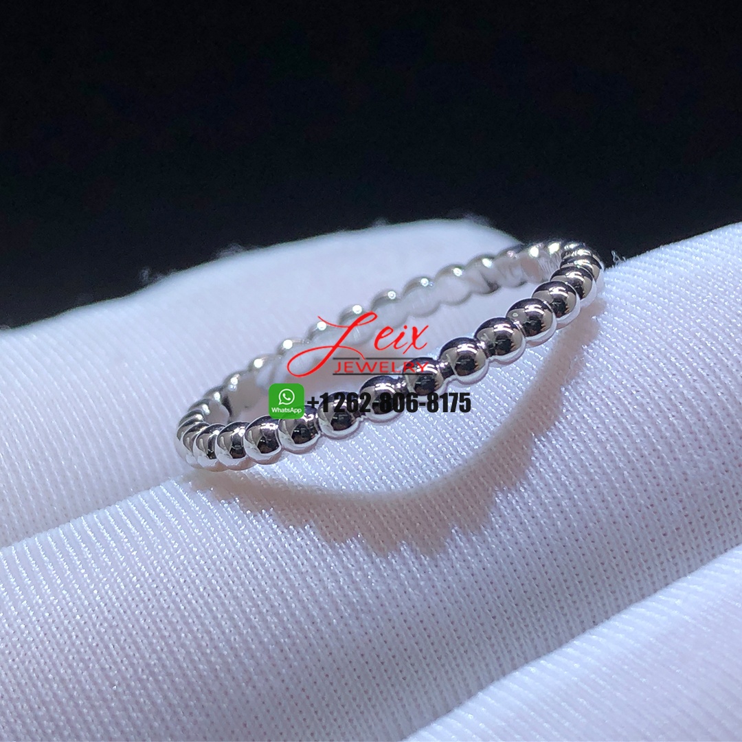 Van Cleef & Arpels 18k White Gold Perlée Pearls of Gold Small Model Band Ring Van Cleef & Arpels 18k White Gold Perlée Pearls of Gold Small Model Band Ring