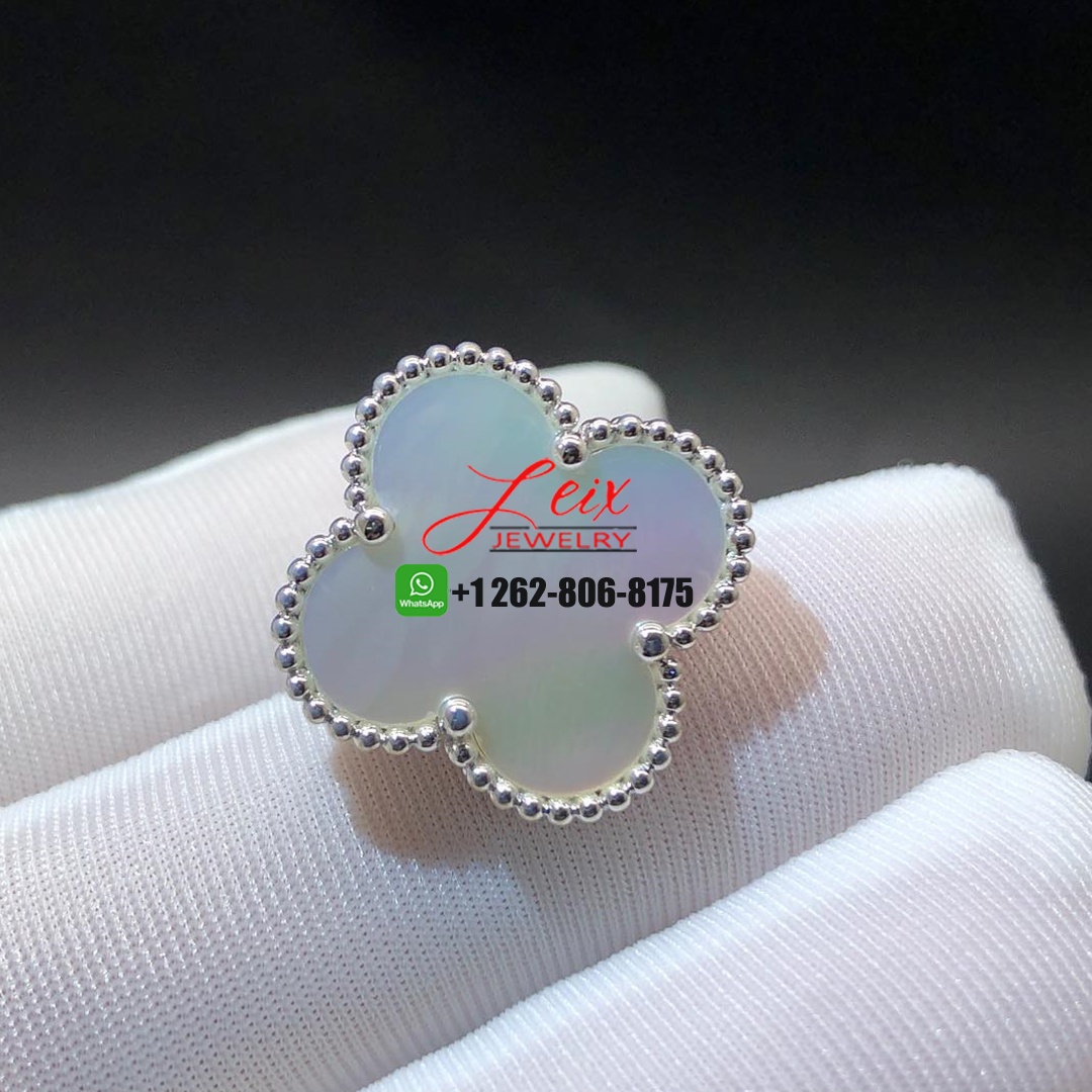 Van Cleef & Arpels Magic Alhambra 18k White Gold Mother of Pearl Ring (2) Van Cleef & Arpels Magic Alhambra 18k White Gold Mother of Pearl Ring