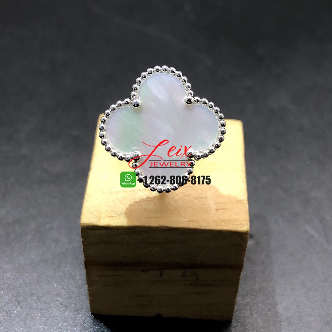 Van Cleef & Arpels Magic Alhambra 18k White Gold Mother of Pearl Ring