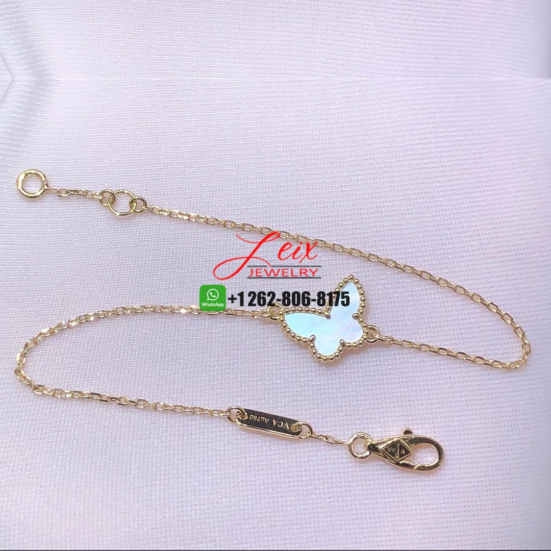 Van Cleef & Arpels Sweet Alhambra Butterfly Mother of Pearl 18K Yellow Gold Bracelet Van Cleef & Arpels Sweet Alhambra Butterfly Mother of Pearl 18K Yellow Gold Bracelet