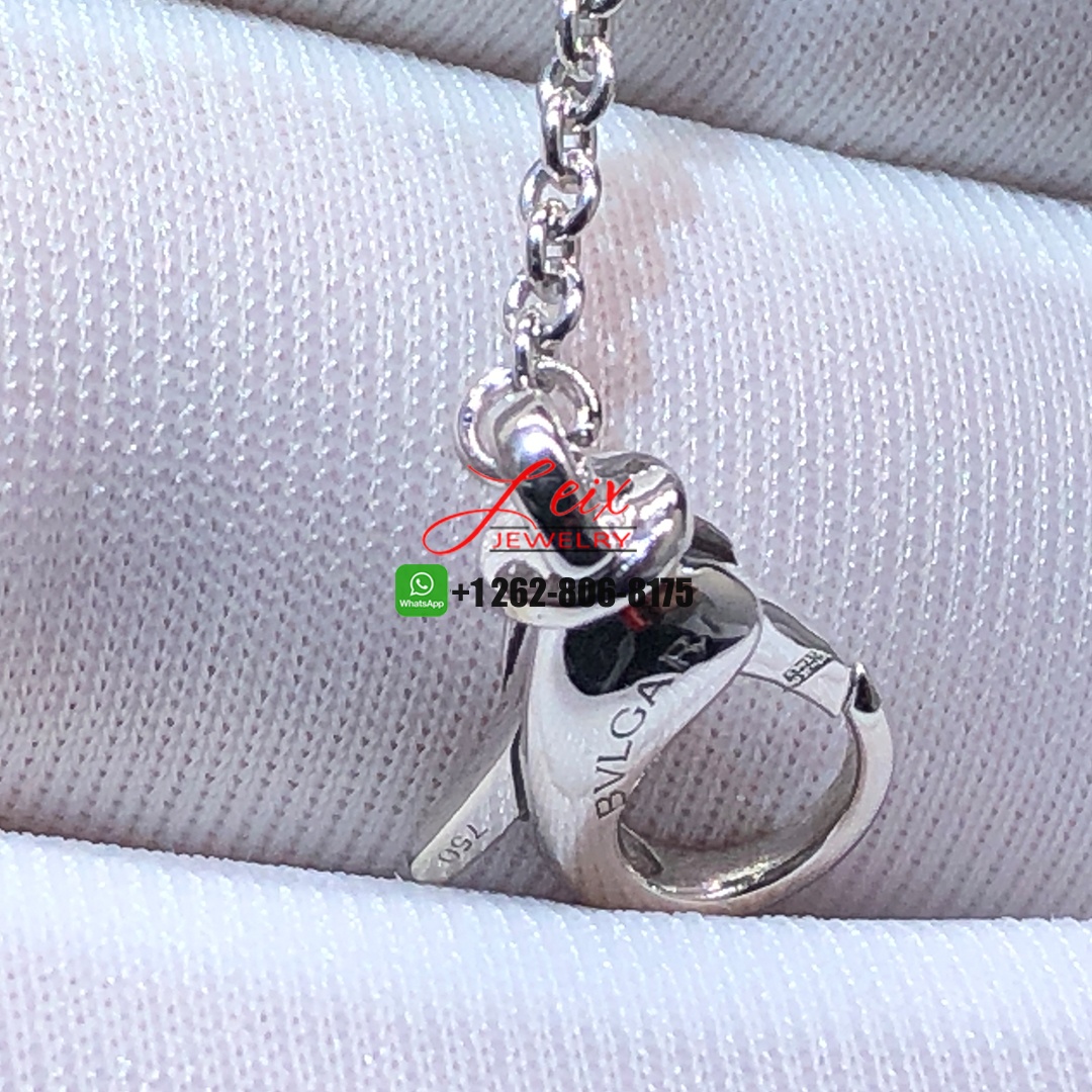 Bvlgari Bulgari 18K White Gold Onyx Optical Illusion Spinning Pendant Necklace (1) Bvlgari Bulgari 18K White Gold Onyx Optical Illusion Spinning Pendant Necklace