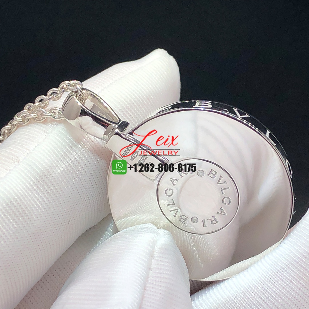 Bvlgari Bulgari 18K White Gold Onyx Optical Illusion Spinning Pendant Necklace (2) Bvlgari Bulgari 18K White Gold Onyx Optical Illusion Spinning Pendant Necklace