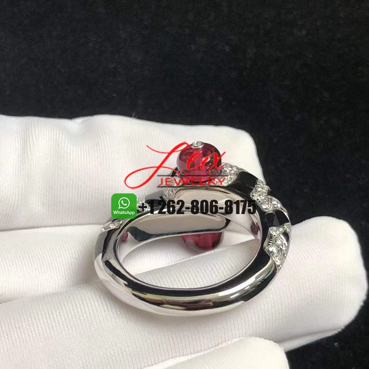 Cartier Beautés du Monde 18k White Gold Rubellite, Onyx, Diamonds High Jewelry Ring (1) Cartier Beautés du Monde 18k White Gold Rubellite, Onyx, Diamonds High Jewelry Ring