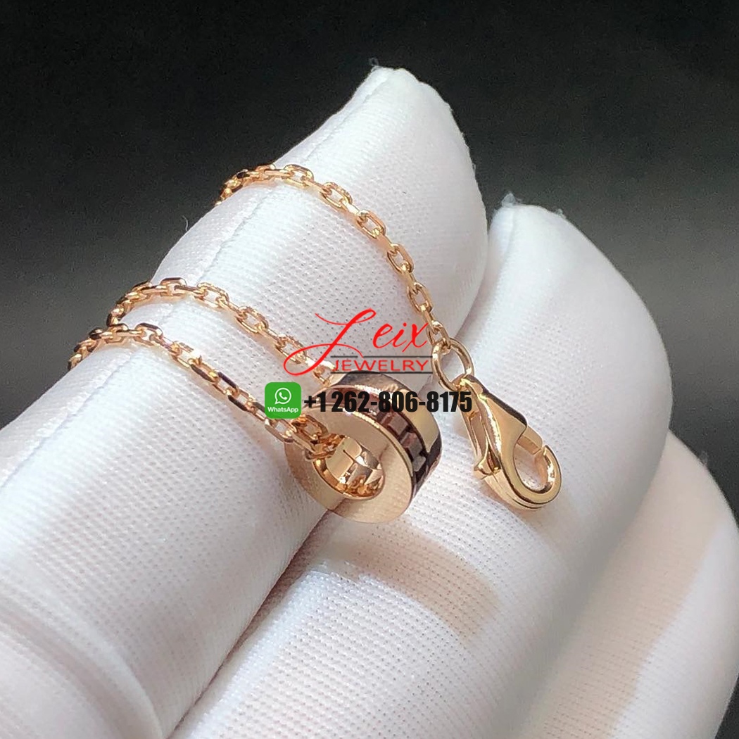 Boucheron Quatre Classique 18k Yellow & Rose Gold Brown PVD Mini Pendant Necklace (1) Boucheron Quatre Classique 18k Yellow & Rose Gold Brown PVD Mini Pendant Necklace