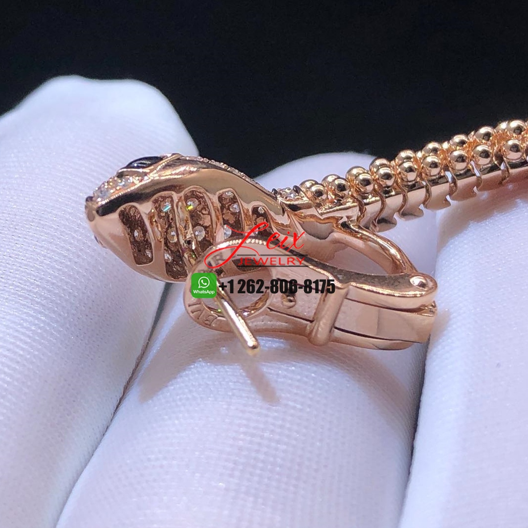 Bvlgari Serpenti 18k Rose Gold Diamond Onyx Drop Snake Earrings (2) Bvlgari Serpenti 18k Rose Gold Diamond Onyx Drop Snake Earrings