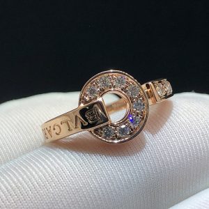 Custom Made Bulgari 18K Rose Gold Diamond Bvlgari Bvlgari Ring