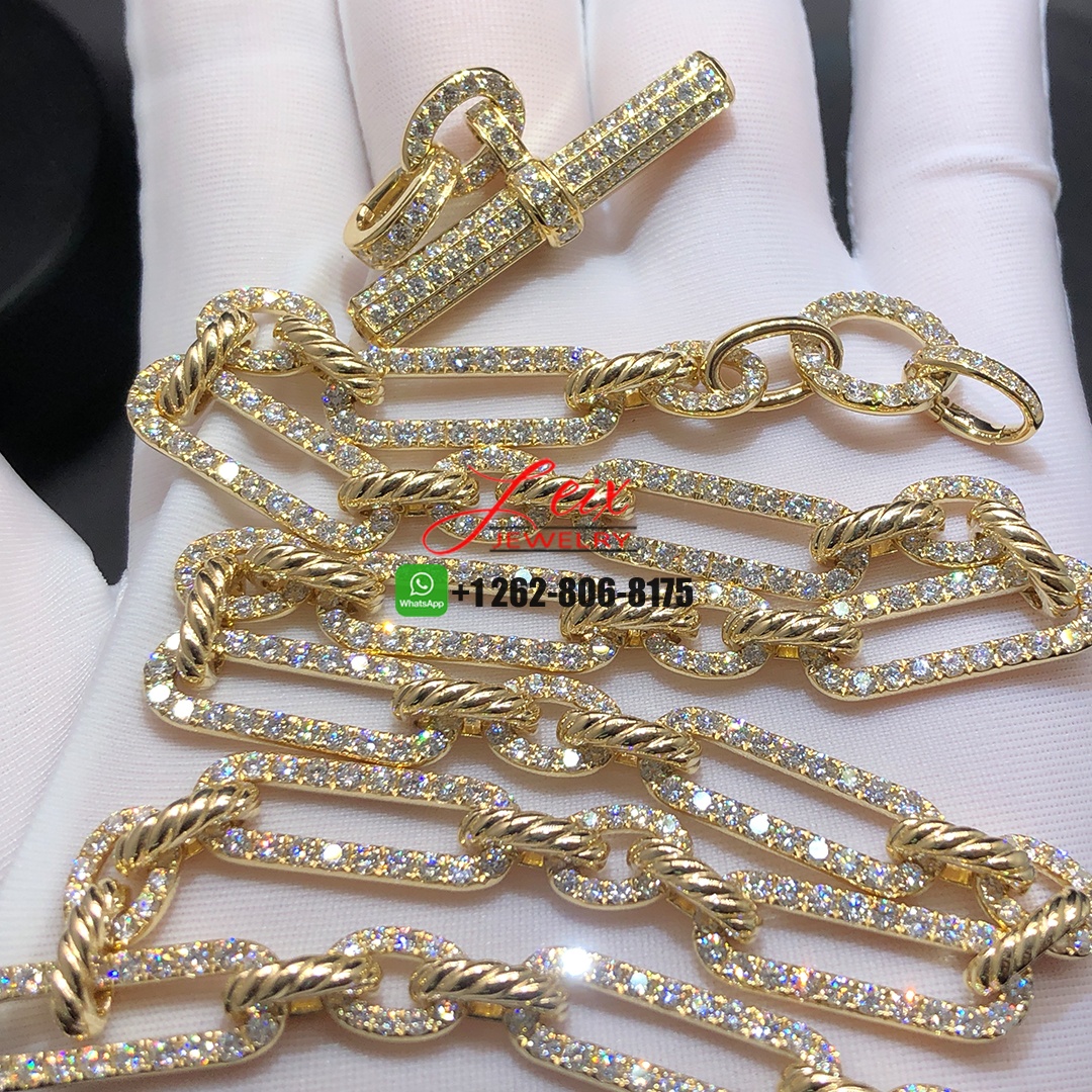 David Yurman 18k Yellow Gold Pave Diamond Lexington Chain Toggle Pendant Necklace (6) David Yurman 18k Yellow Gold Pave Diamond Lexington Chain Toggle Pendant Necklace