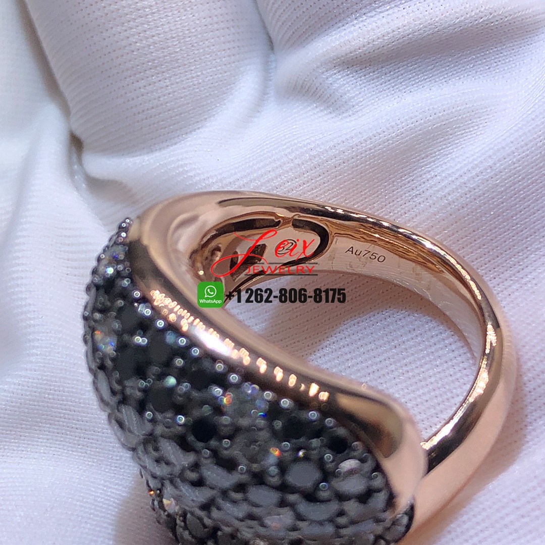 Custom Made de Grisogono Contrario 18k Rose Gold Pave Black and White Diamond Ring (4) Custom Made de Grisogono Contrario 18k Rose Gold Pave Black and White Diamond Ring