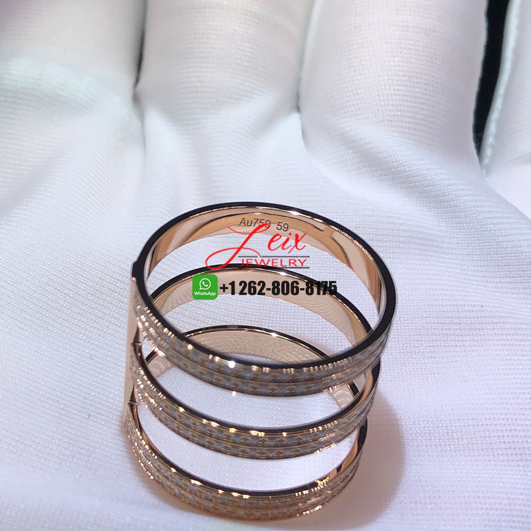 Repossi Berbère Berbere Three-row 18k Rose Gold Pave Diamonds Ring (3)