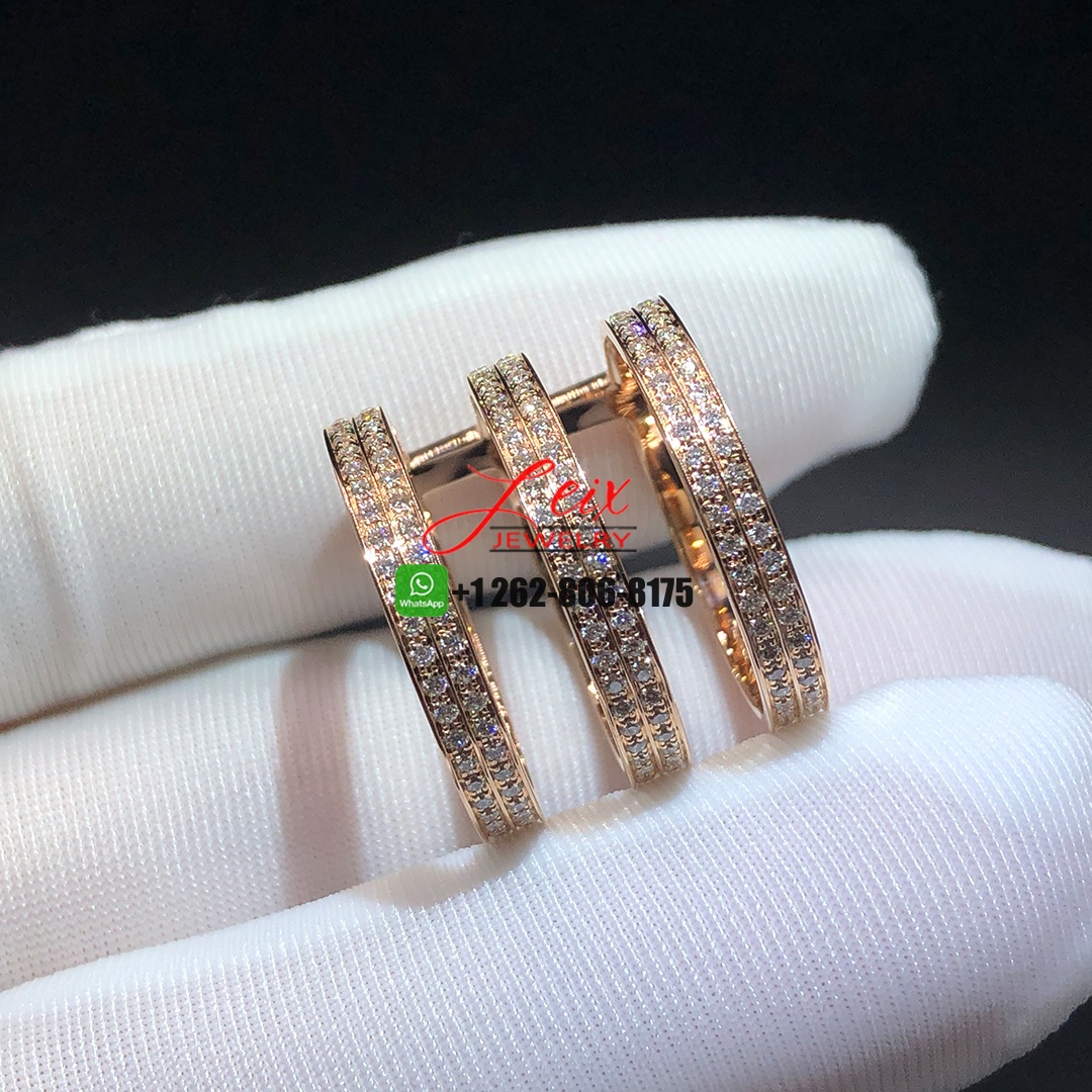 Repossi Berbère Berbere Three-row 18k Rose Gold Pave Diamonds Ring (4)