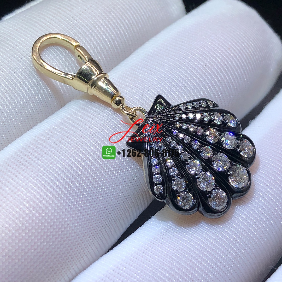 Jessica McCormack Beaches Detachable Shell Diamond Ball n Chain 18k Gold Pendant