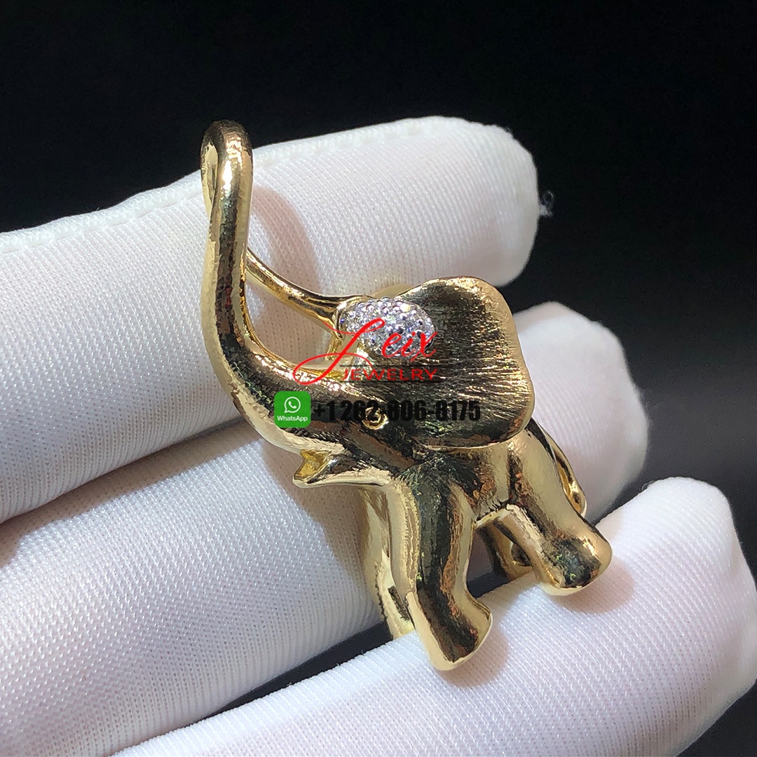 Ole Lynggaard Elephant Pure 18k Yellow Gold Large Pendant