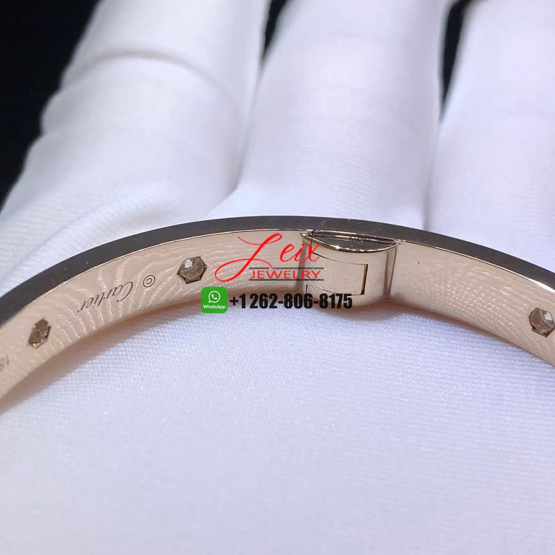 Cartier Classic Mode 18k Rose Gold 10 Diamond Pave Diamonds Love Bracelet (2)