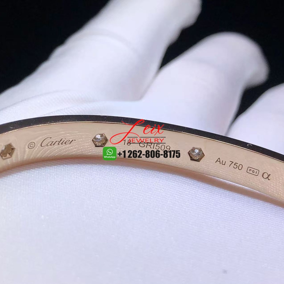 Cartier Classic Mode 18k Rose Gold 10 Diamond Pave Diamonds Love Bracelet (3)