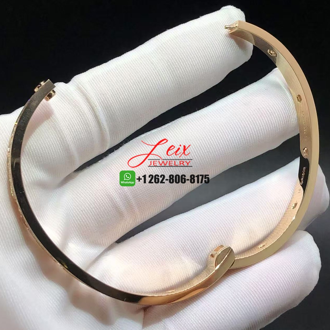 Cartier Classic Mode 18k Rose Gold 10 Diamond Pave Diamonds Love Bracelet (4)