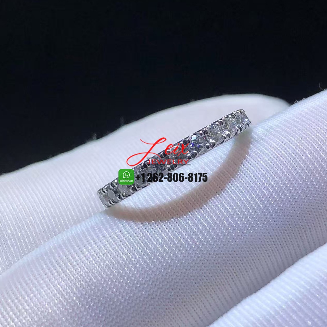 Cartier Platinum Pave Diamonds Etincelle de Cartier 2.6mm Wedding Band Ring