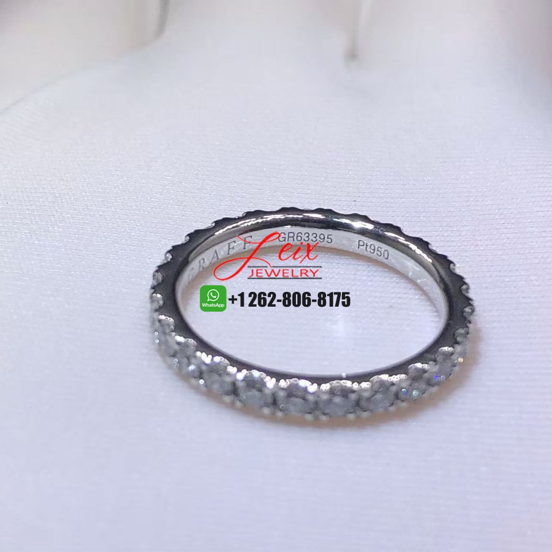 Graff Platinum Castle Set Round Diamond Wedding Band Ring (2)