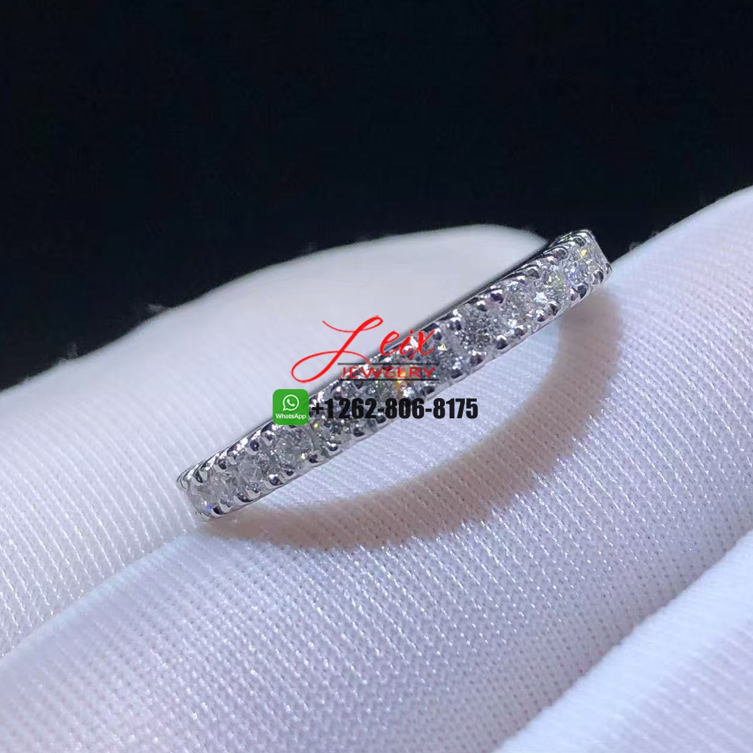 Graff Platinum Castle Set Round Diamond Wedding Band Ring