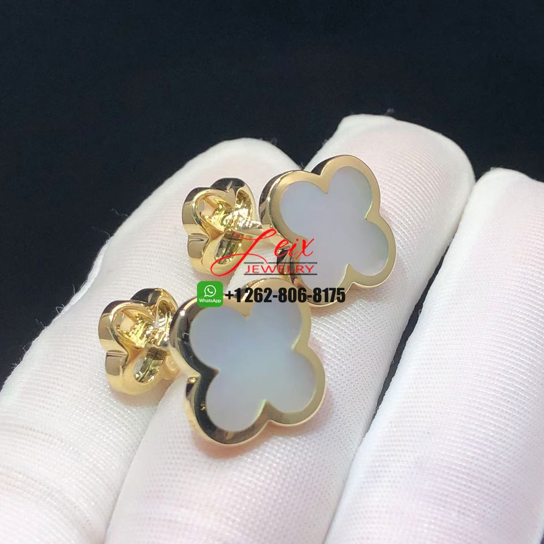 Van Cleef & Arpels 18k Yellow Gold Mother Of Pearl Pure Alhambra Cufflinks (1)