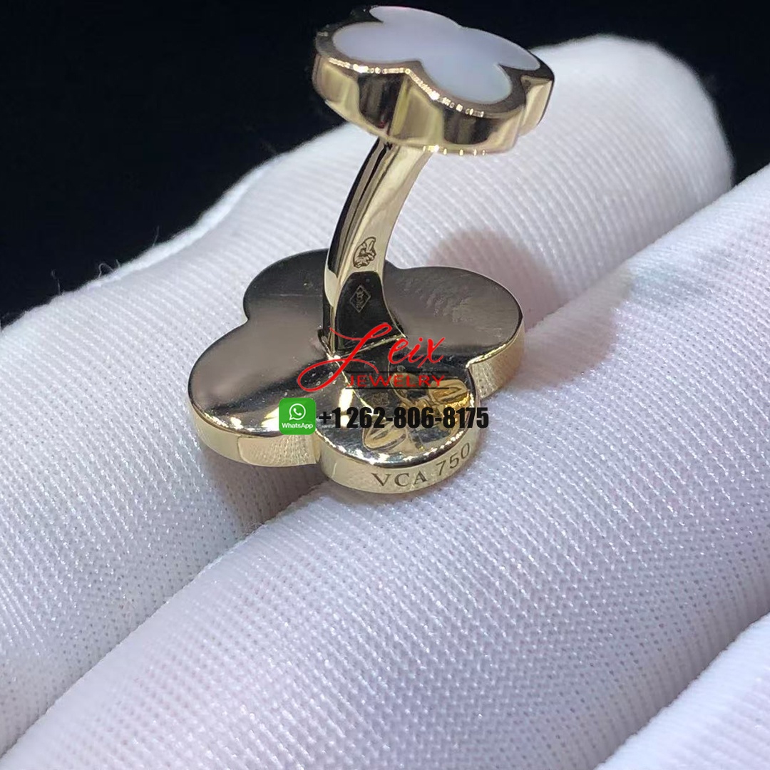 Van Cleef & Arpels 18k Yellow Gold Mother Of Pearl Pure Alhambra Cufflinks (3)