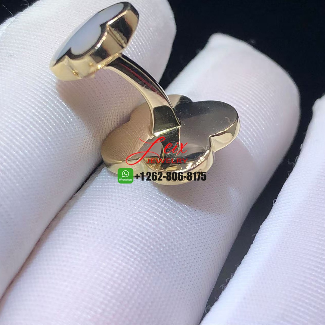 Van Cleef & Arpels 18k Yellow Gold Mother Of Pearl Pure Alhambra Cufflinks (4)