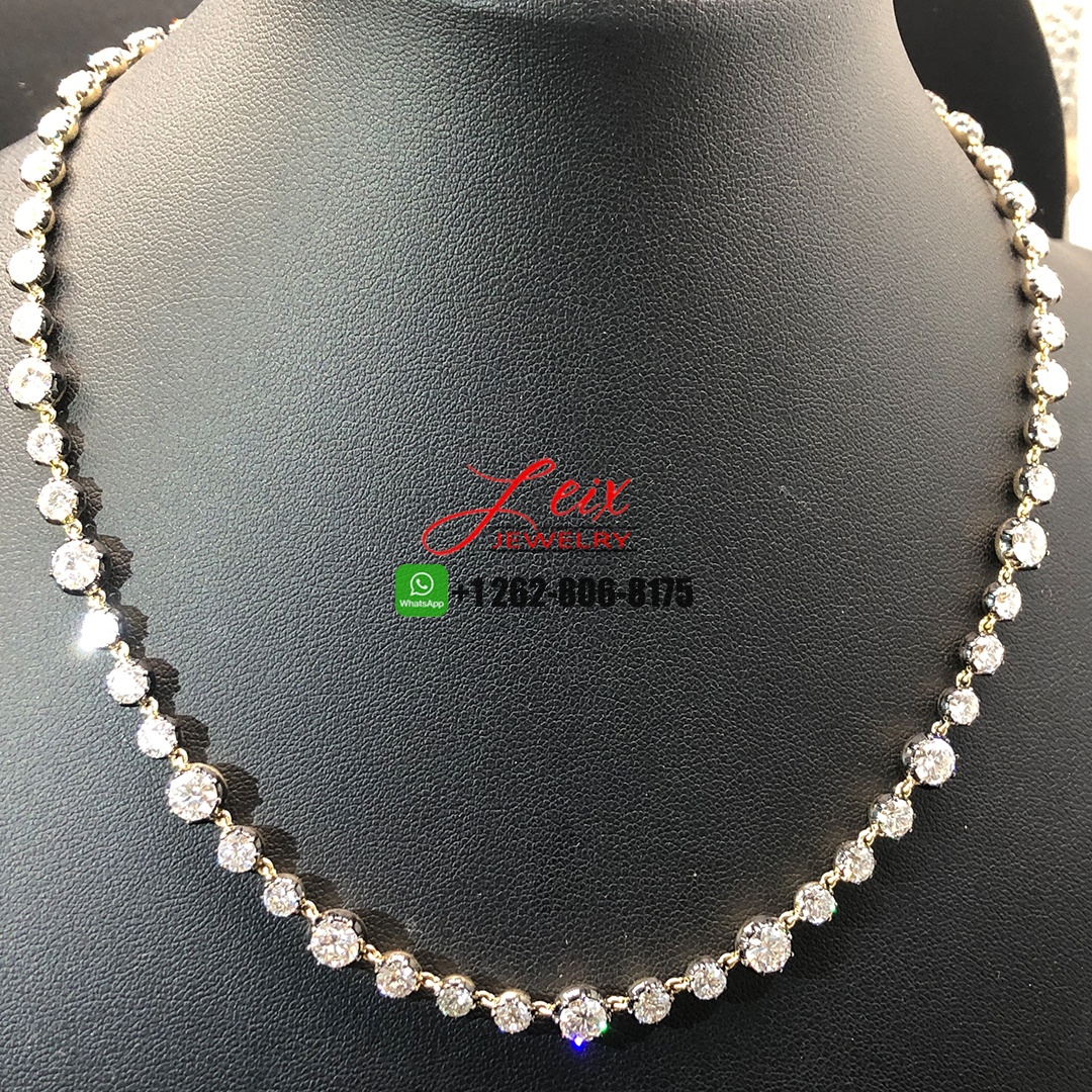 Jessica Mccormack 18K Gold Signature 17.65ct Diamond Button Back Necklace