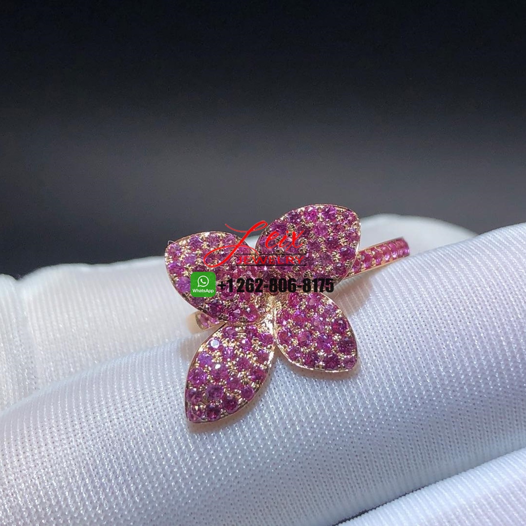 Pasquale Bruni 18K Rose Gold Pink Sapphire Petit Garden Ring