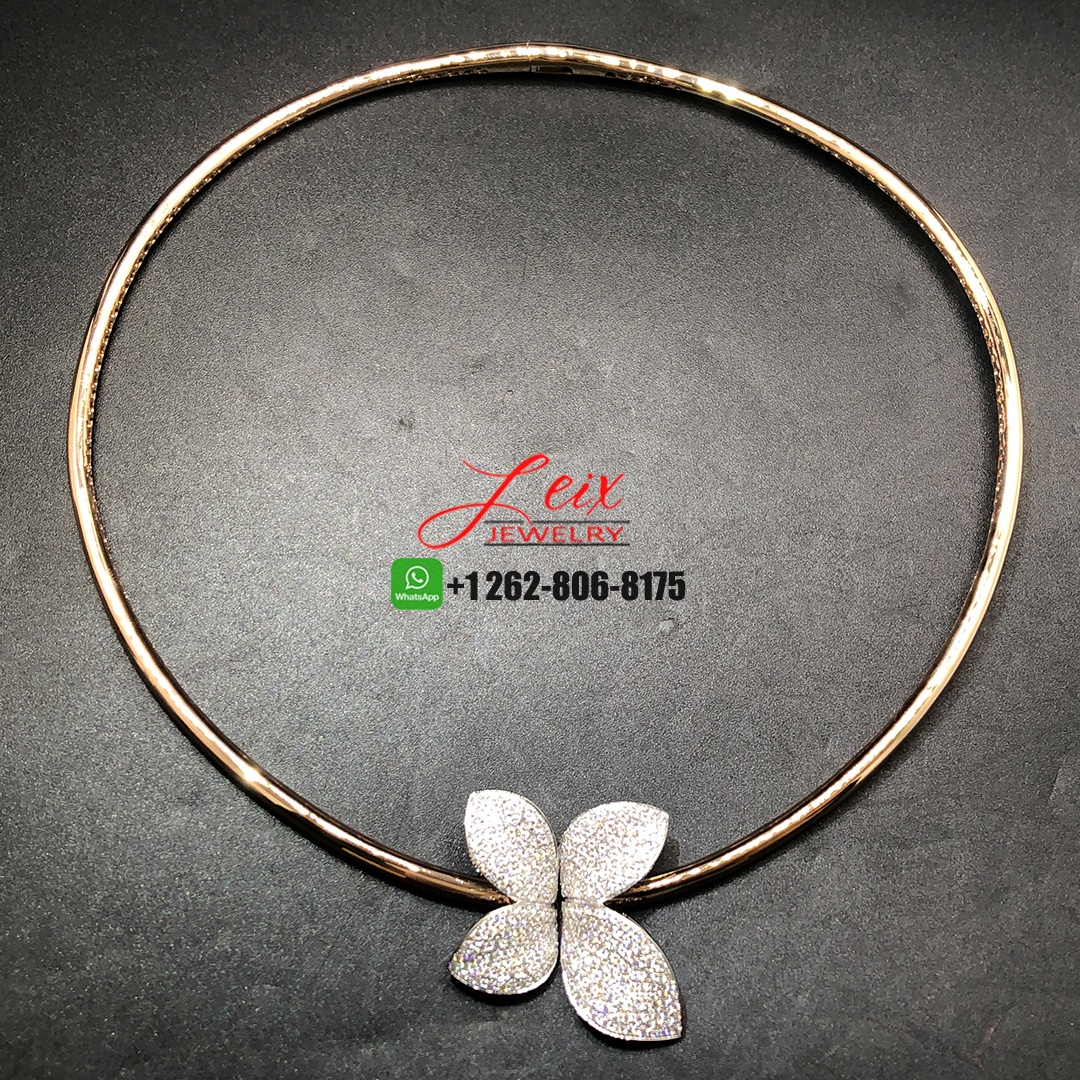 Pasquale Bruni Giardini Segreti Flower 18K White Gold and Rose Gold Diamond Choker Necklace (1)