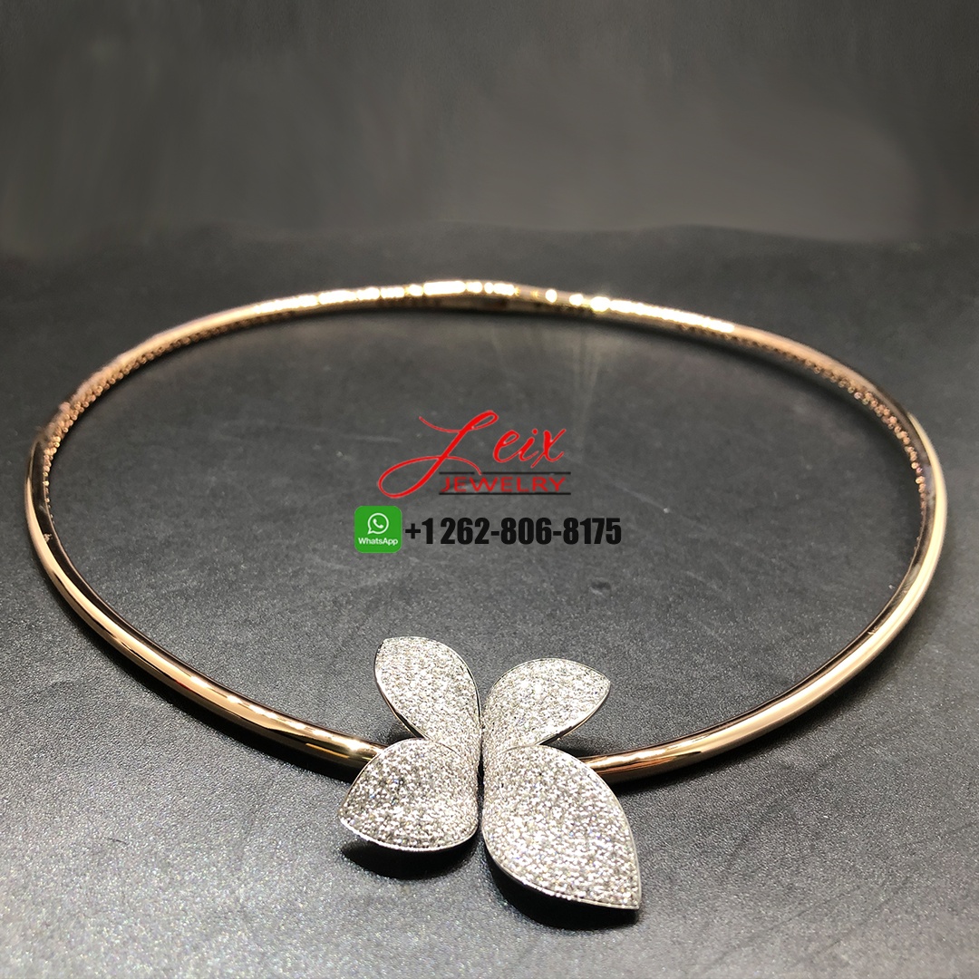 Pasquale Bruni Giardini Segreti Flower 18K White Gold and Rose Gold Diamond Choker Necklace (2)