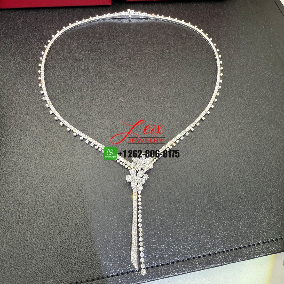 Graff Carissa Flower 11.75CTW Diamond Drop Necklace in 18k White Gold (1)