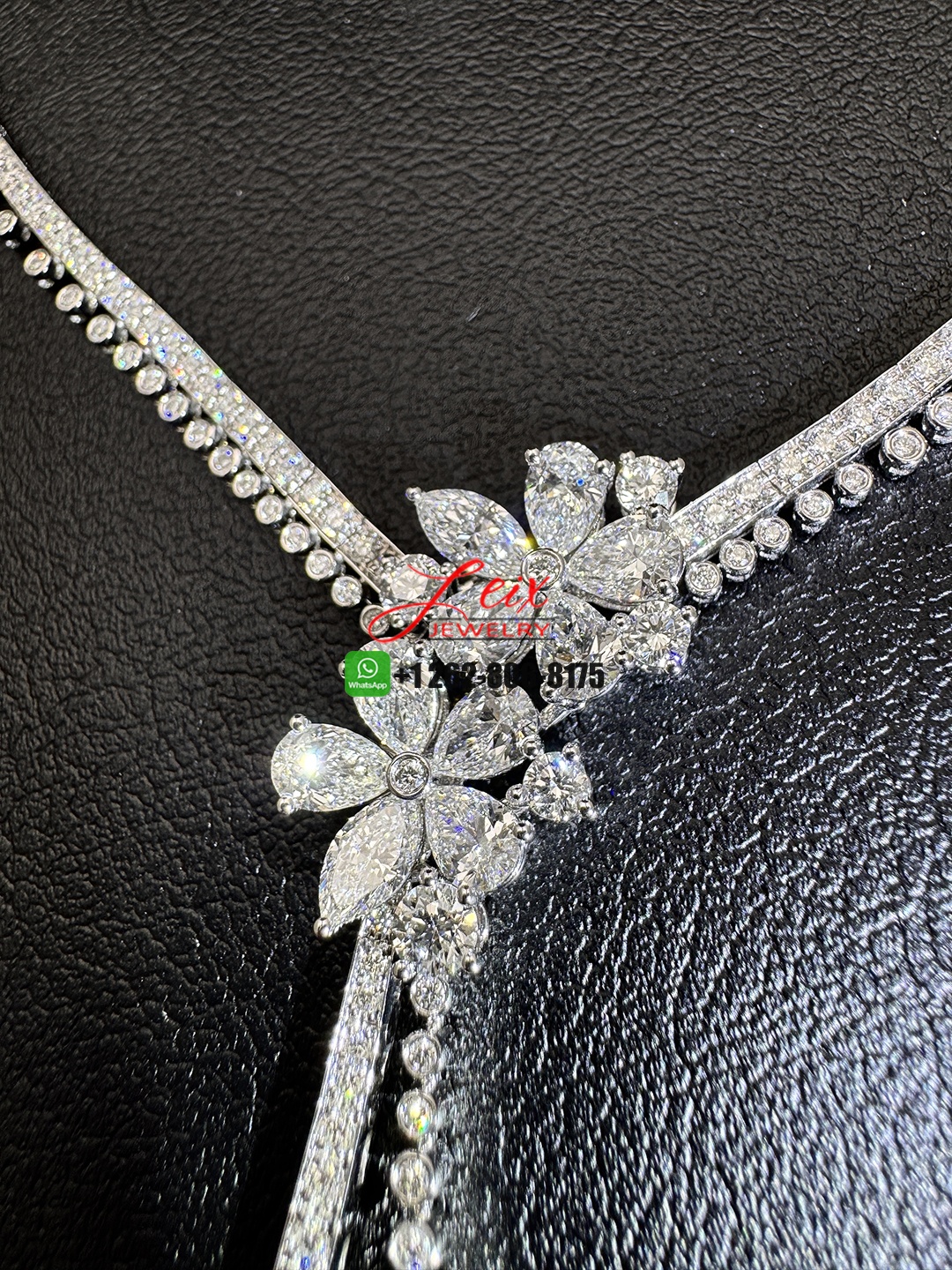 Graff Carissa Flower 11.75CTW Diamond Drop Necklace in 18k White Gold (3)