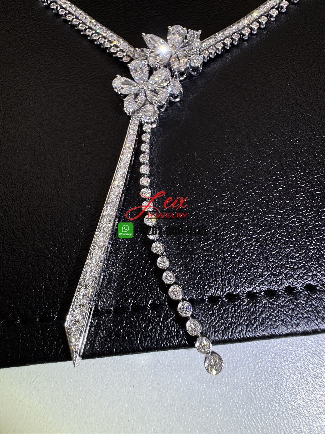 Graff Carissa Flower 11.75CTW Diamond Drop Necklace in 18k White Gold (4)