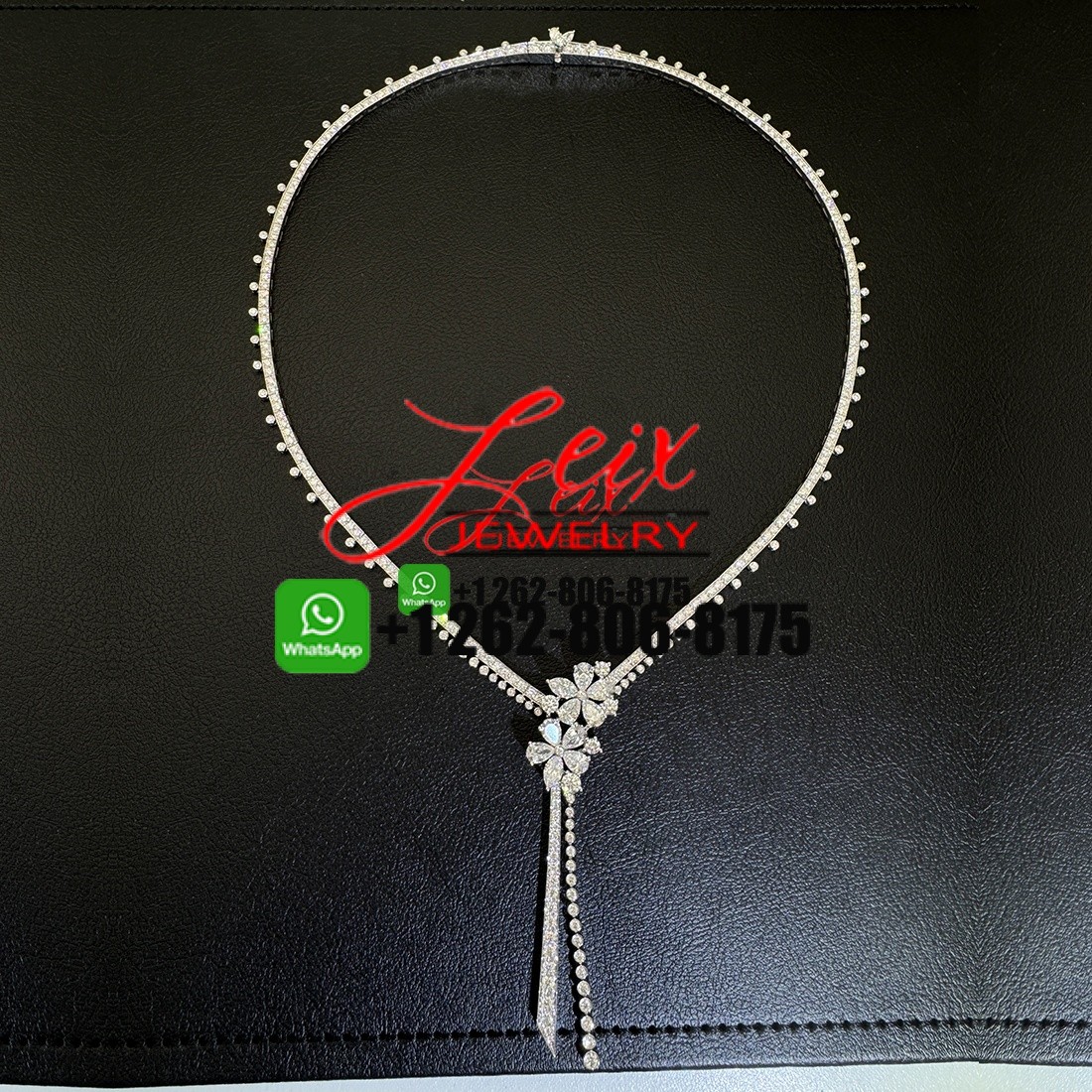 Graff Carissa Flower 11.75CTW Diamond Drop Necklace in 18k White Gold RGN651