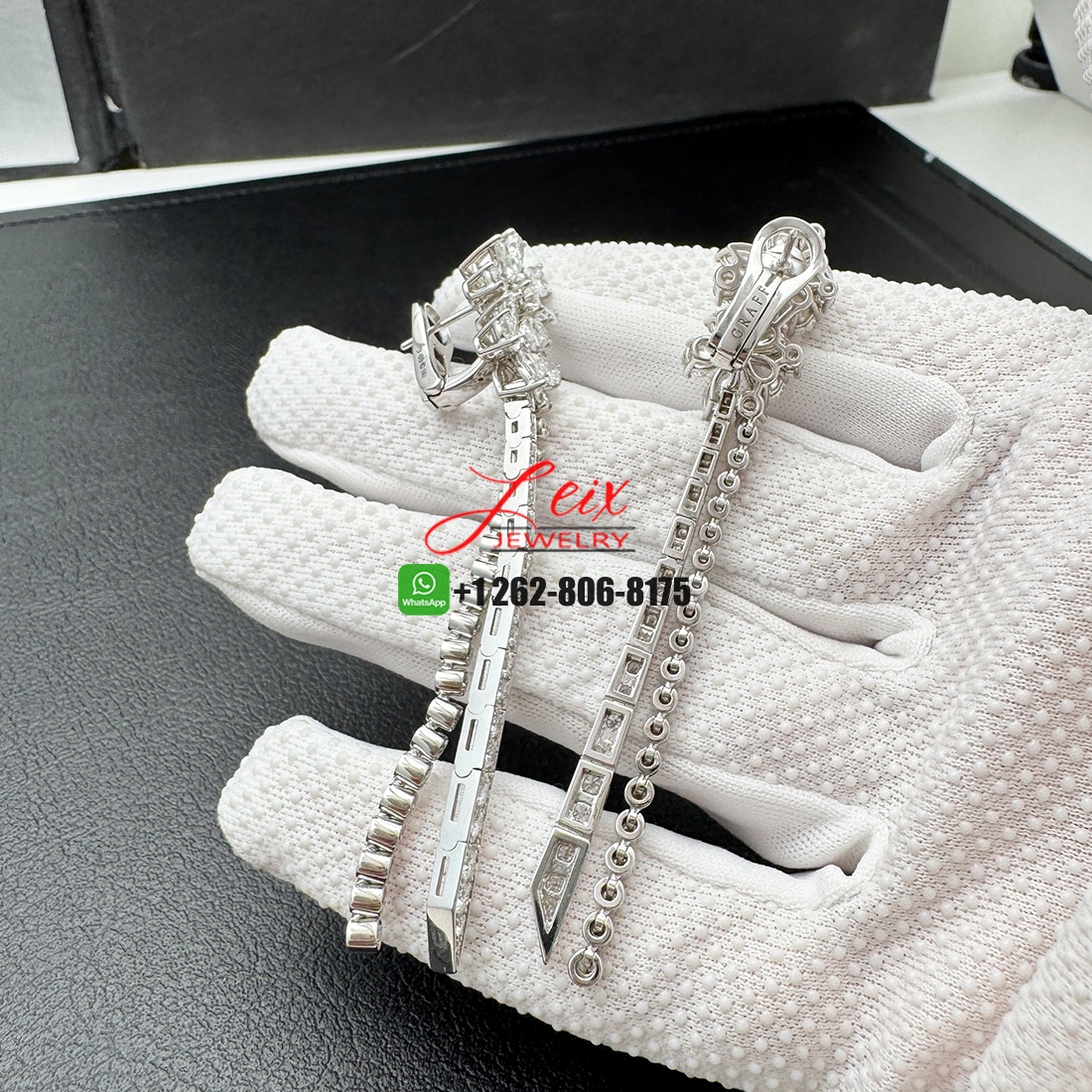 Graff Carissa Flower 9.2CTW Diamond Drop Earrings in 18k White Gold (5)