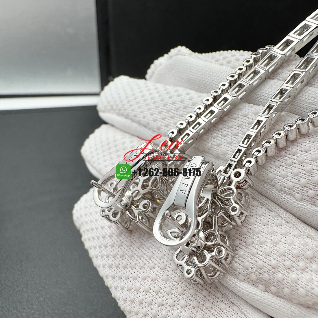 Graff Carissa Flower 9.2CTW Diamond Drop Earrings in 18k White Gold (8)