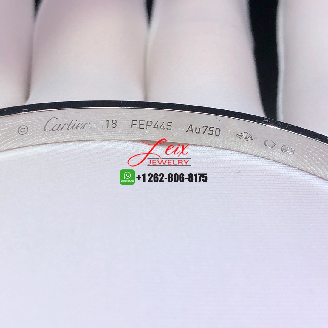 Cartier LOVE Full Pave Diamonds Medium Model Bracelet 18k White Gold (1)