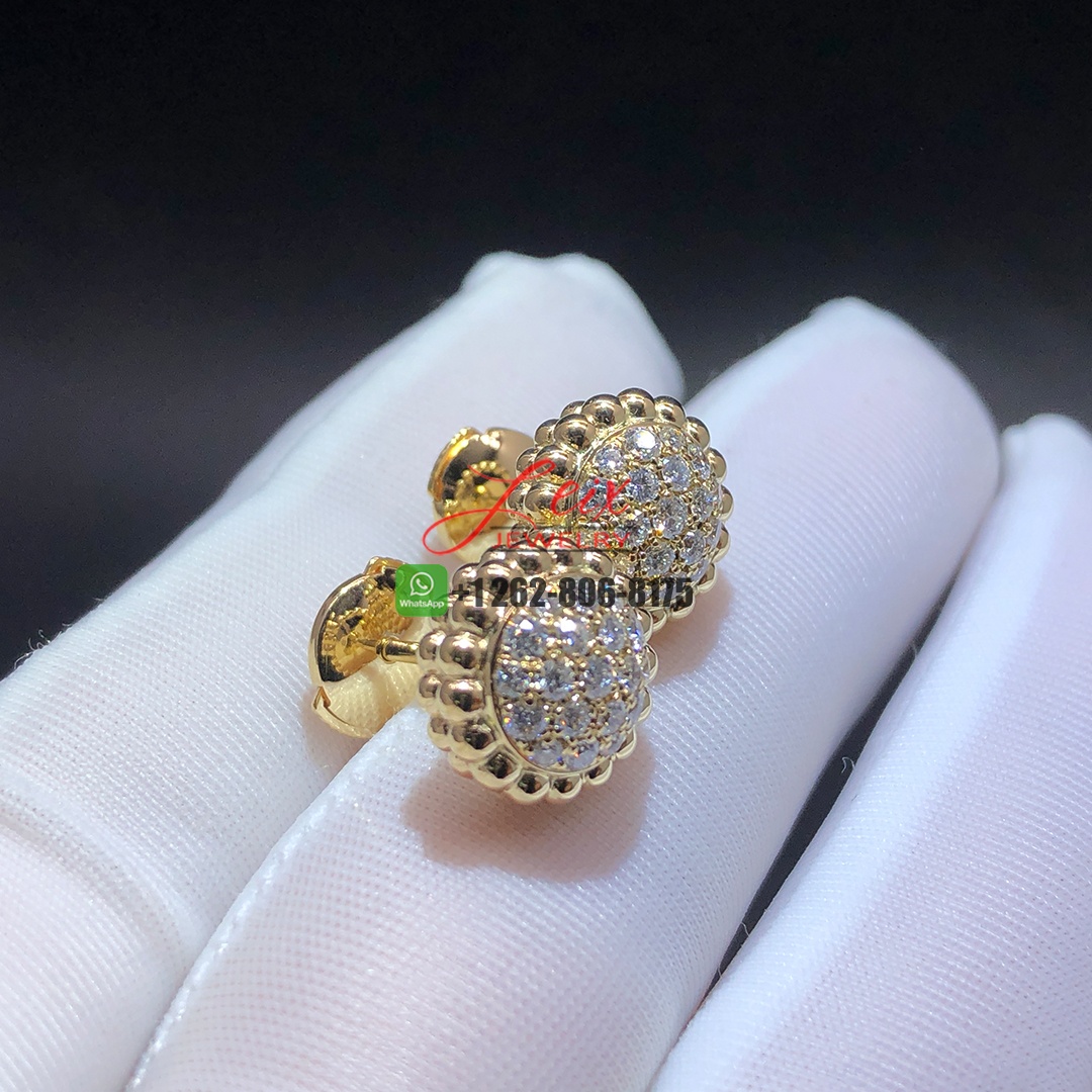 Van Cleef & Arpels 18k Yellow Gold Perlée Diamonds Stud Earrings (2)