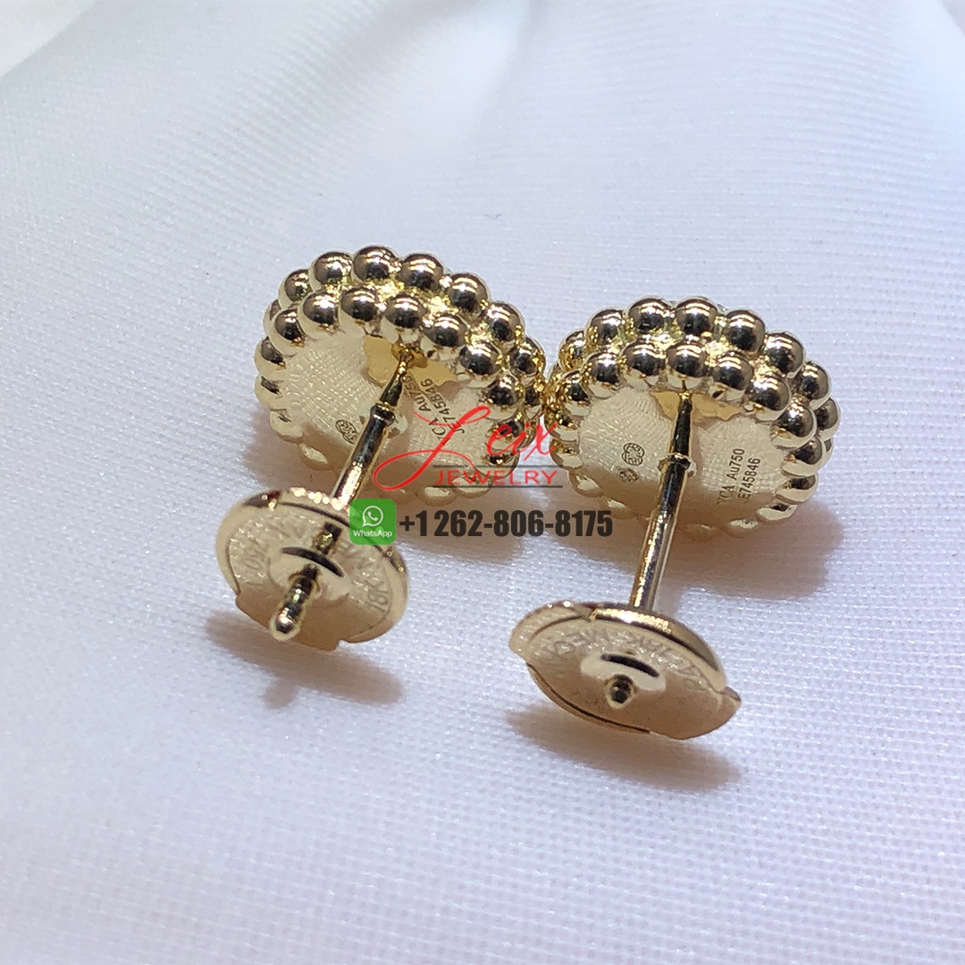 Van Cleef & Arpels 18k Yellow Gold Perlée Diamonds Stud Earrings (3)