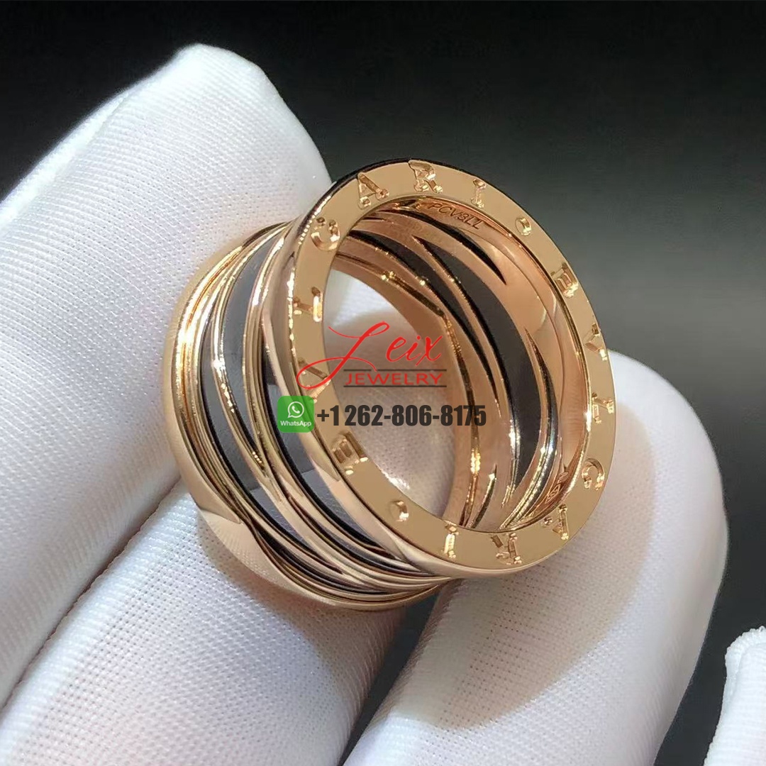 Bvlgari B.zero1 Design Legend Black Ceramic Ring in 18k Rose Gold Custom Made (1)