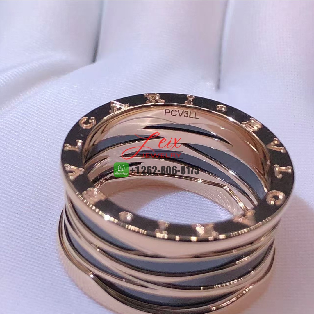 Bvlgari B.zero1 Design Legend Black Ceramic Ring in 18k Rose Gold Custom Made (2)
