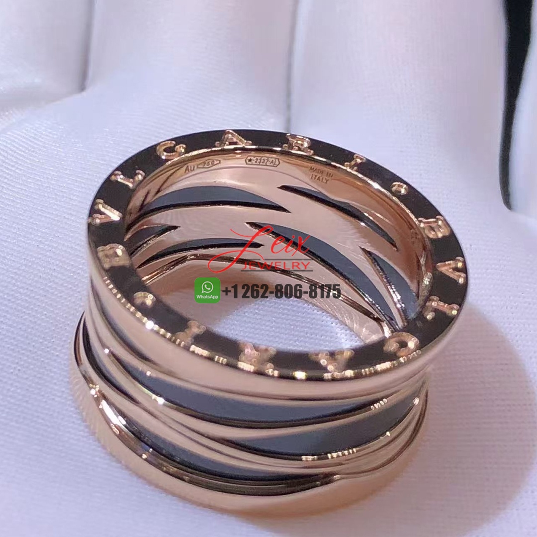 Bvlgari B.zero1 Design Legend Black Ceramic Ring in 18k Rose Gold Custom Made (3)