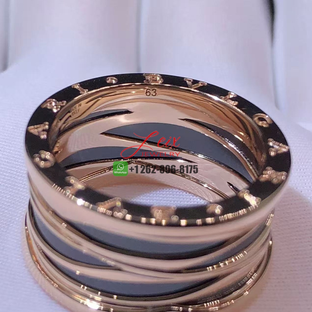 Bvlgari B.zero1 Design Legend Black Ceramic Ring in 18k Rose Gold Custom Made (4)