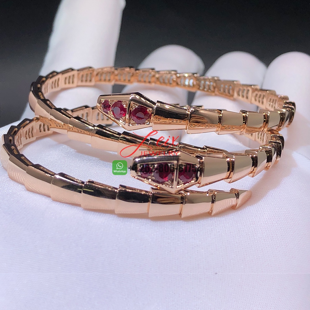 Bvlgari 18k Rose Gold Serpenti Viper Bracelet with Rubies - Chinese New Year Special Edition (1)
