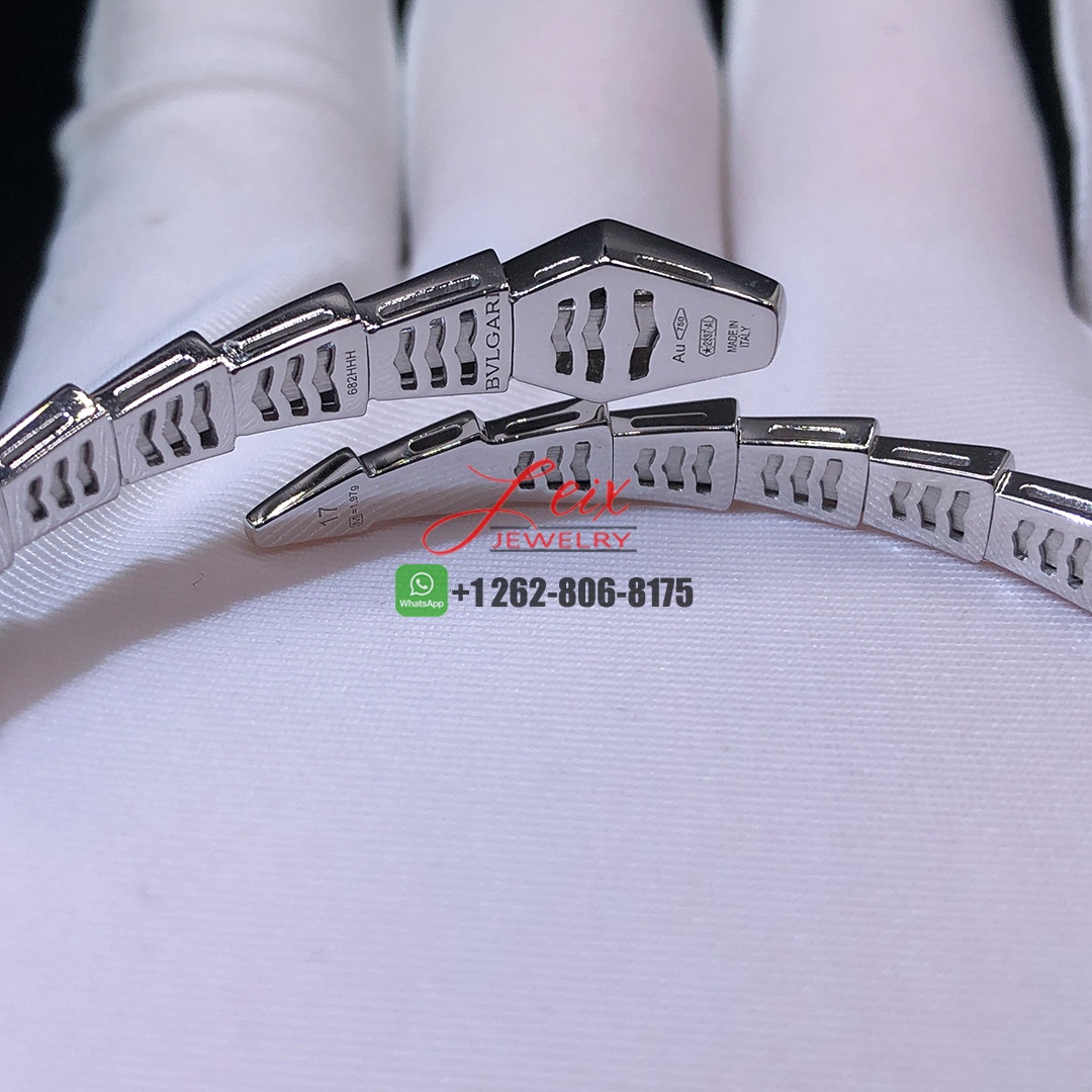 Bvlgari 18k White Gold Serpenti Viper Bracelet with 0.47ct Diamonds (2)