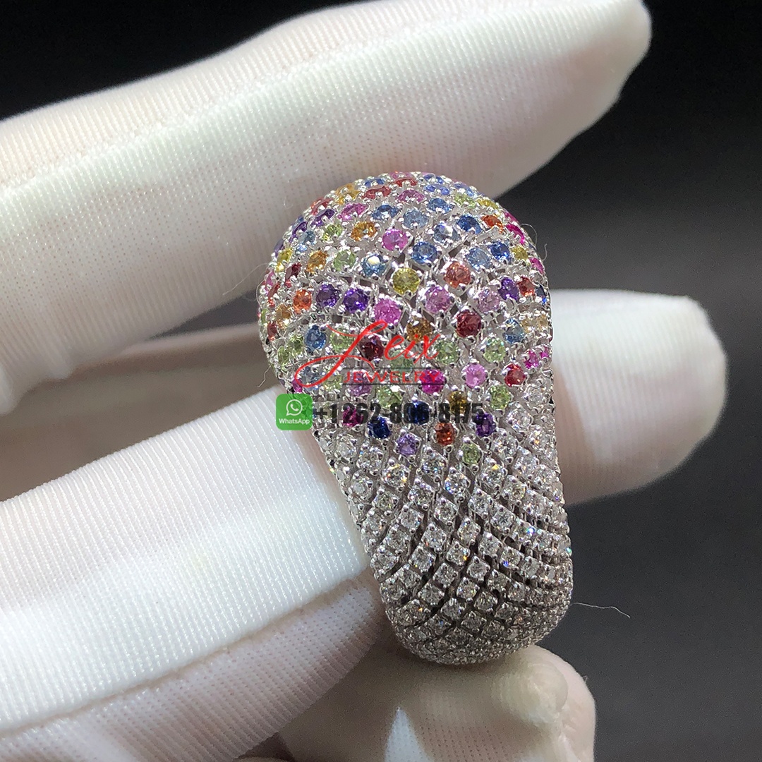 Cartier Libre Tuttitutti Pave Umba Sapphires and Diamonds 18k White Gold High Jewelry Ring (2)
