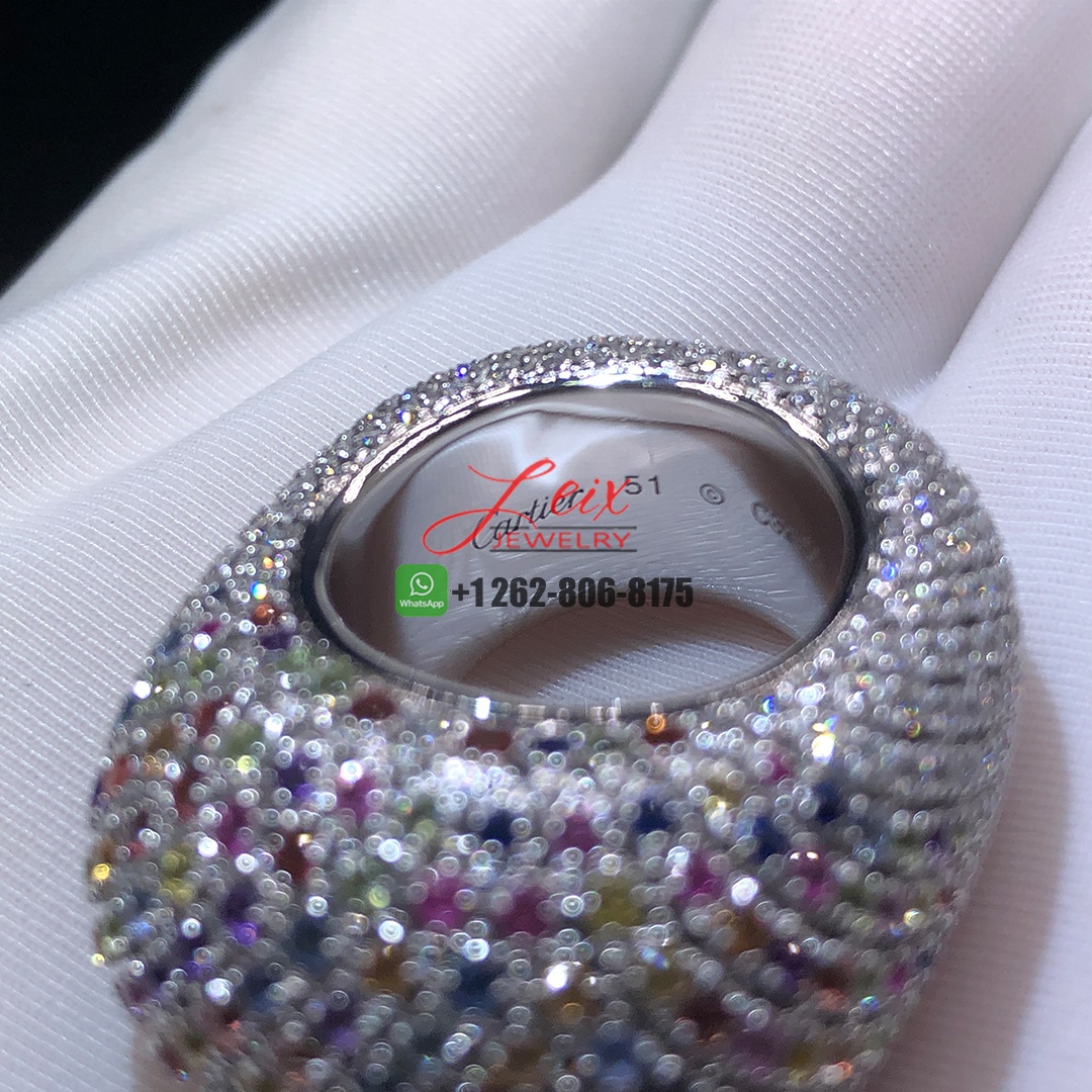 Cartier Libre Tuttitutti Pave Umba Sapphires and Diamonds 18k White Gold High Jewelry Ring (5)