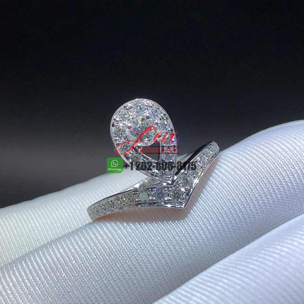 Chaumet Joséphine Aigrette Pavé Diamond Ring in 18k White Gold